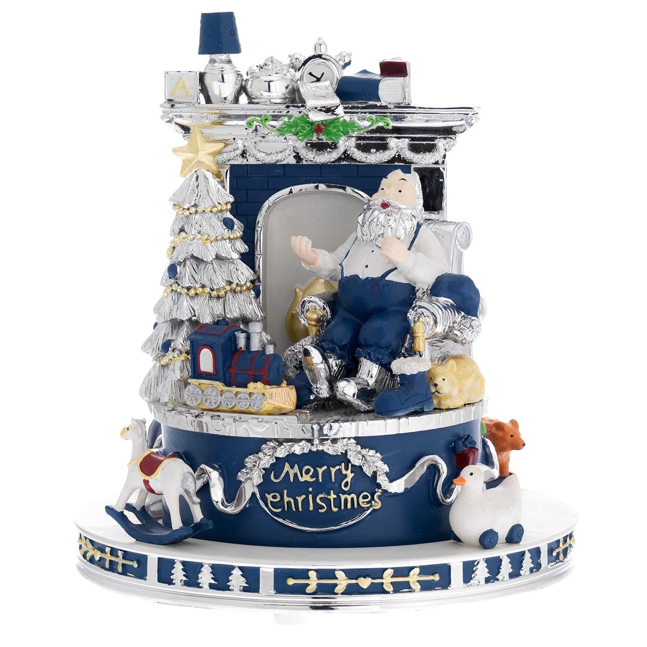 GIOSTRA CON BABBO NATALE E ALBERO BLU